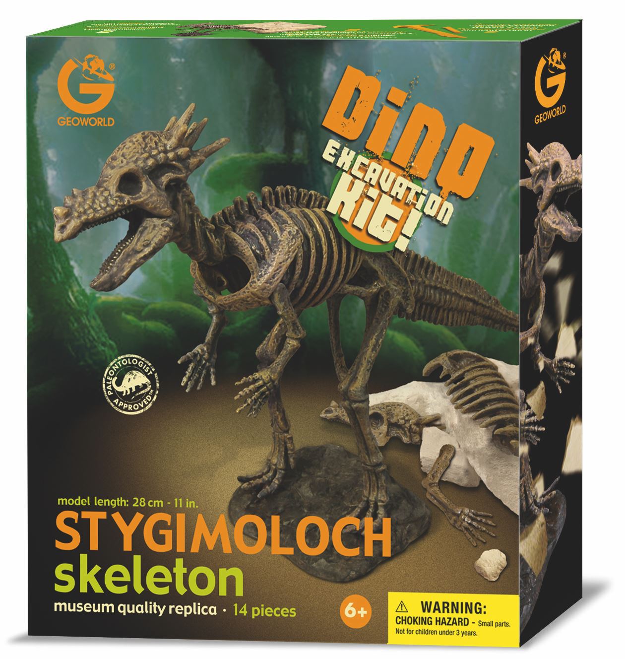 Geoworld Dinosaur Excavation Kit Build a Stygimoloch Skeleton (Pack of 6)