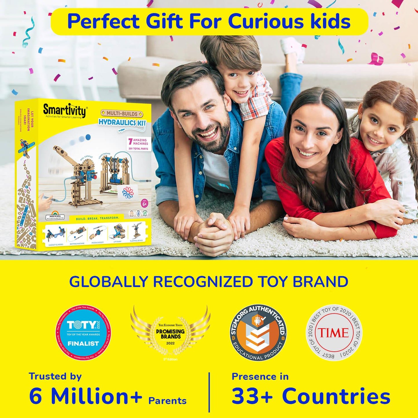 Smartivity Build Your Own Hydraulics Kit 7-In-1 Construction STEM Toy (Pack of 1)
