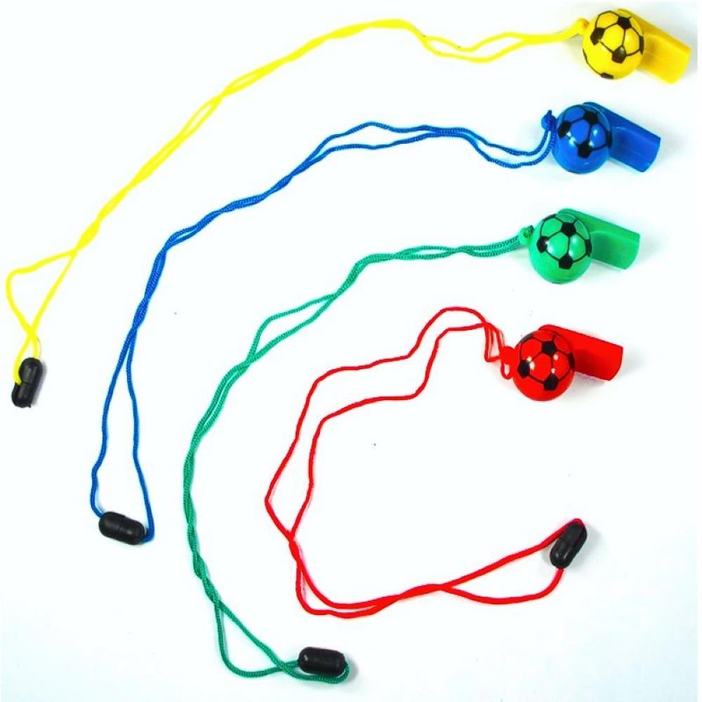 Football Whistle on Cord (Box 24 Pieces)