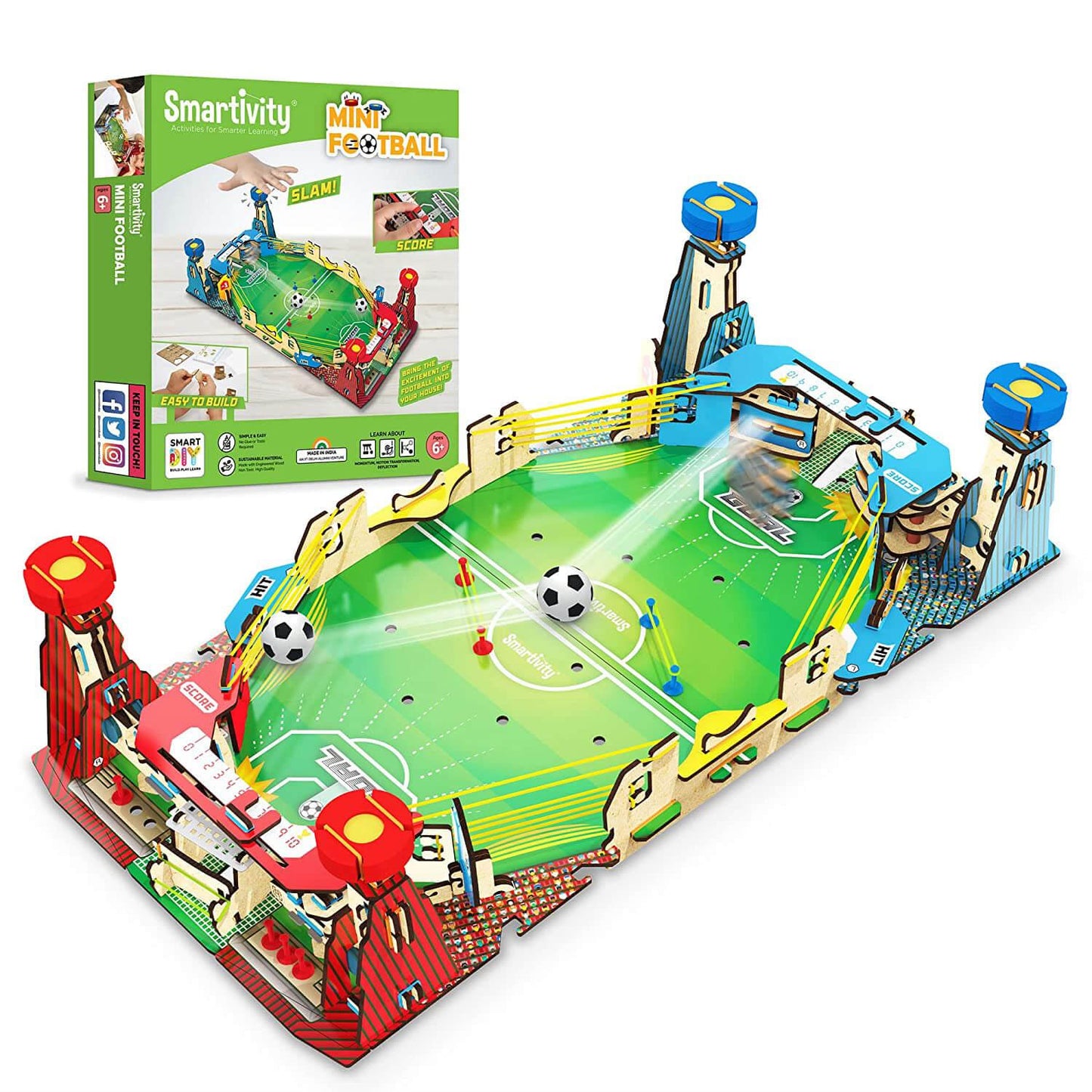 Smartivity Build Your Own Mini Football Multiplayer STEM Construction Toy Board Game (Pack of 1)
