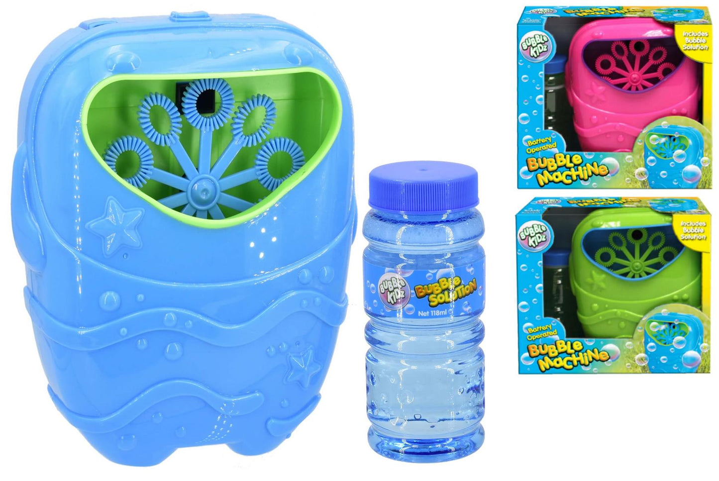 Children's Battery Operated Bubble Machine (Assorted Designs) (Pack of 12)