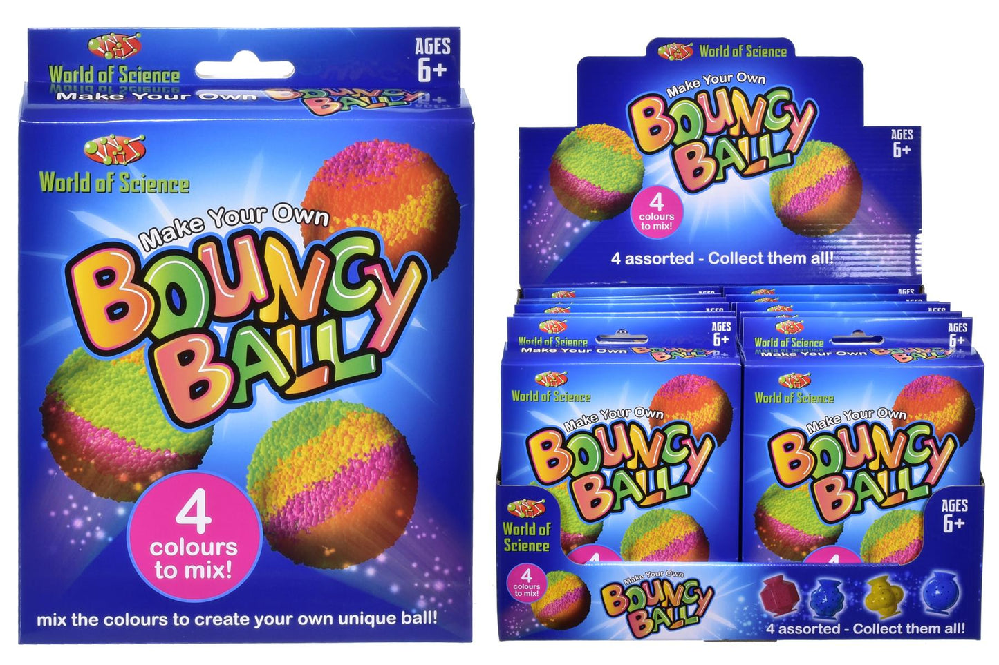 Make Your Own Bouncy Ball In Colour Box & Display Box (Box 12 Pieces)