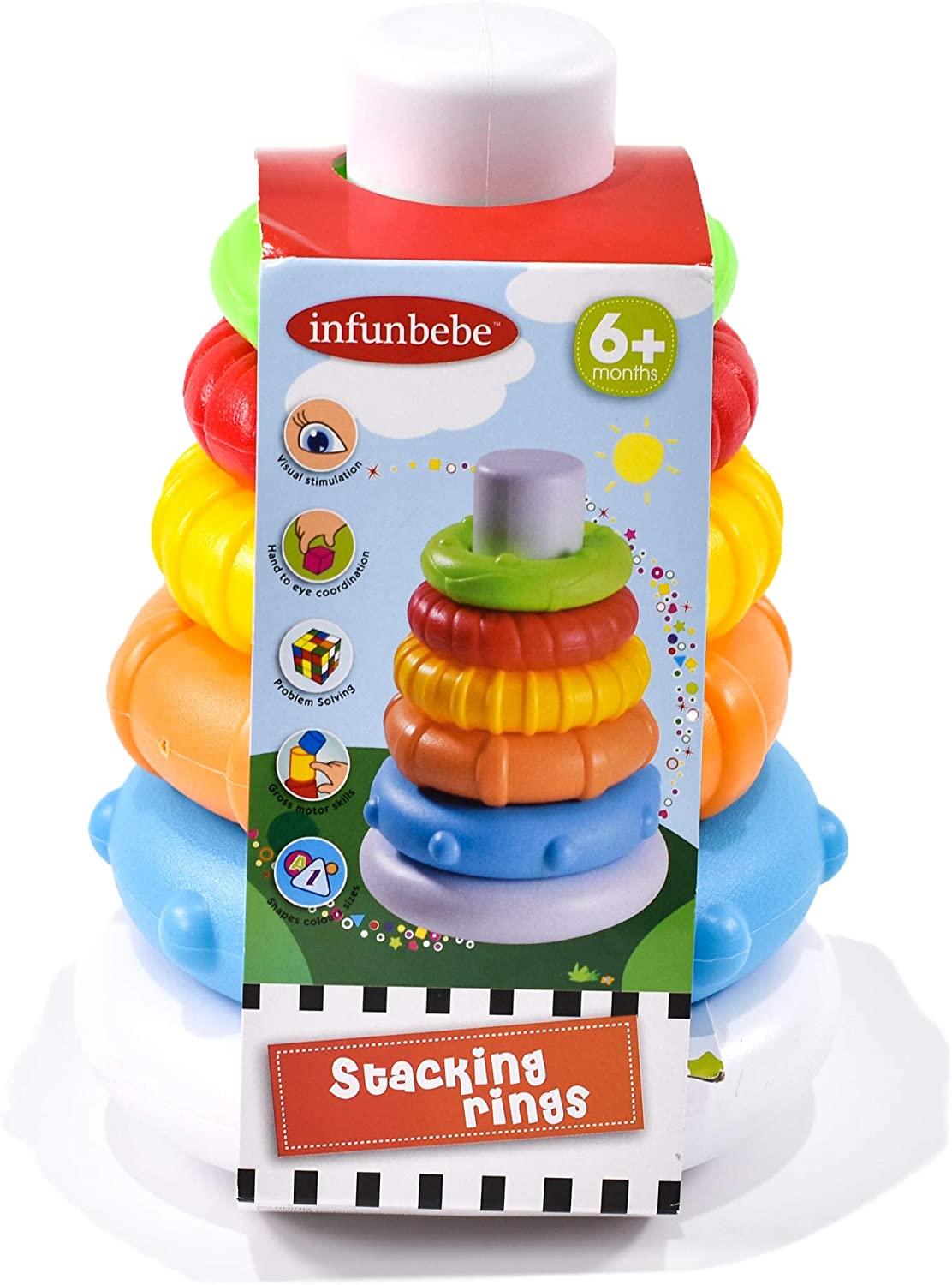 Baby's Colourful Stacking Rings Early Development Sensory Toy (Pack of 8)