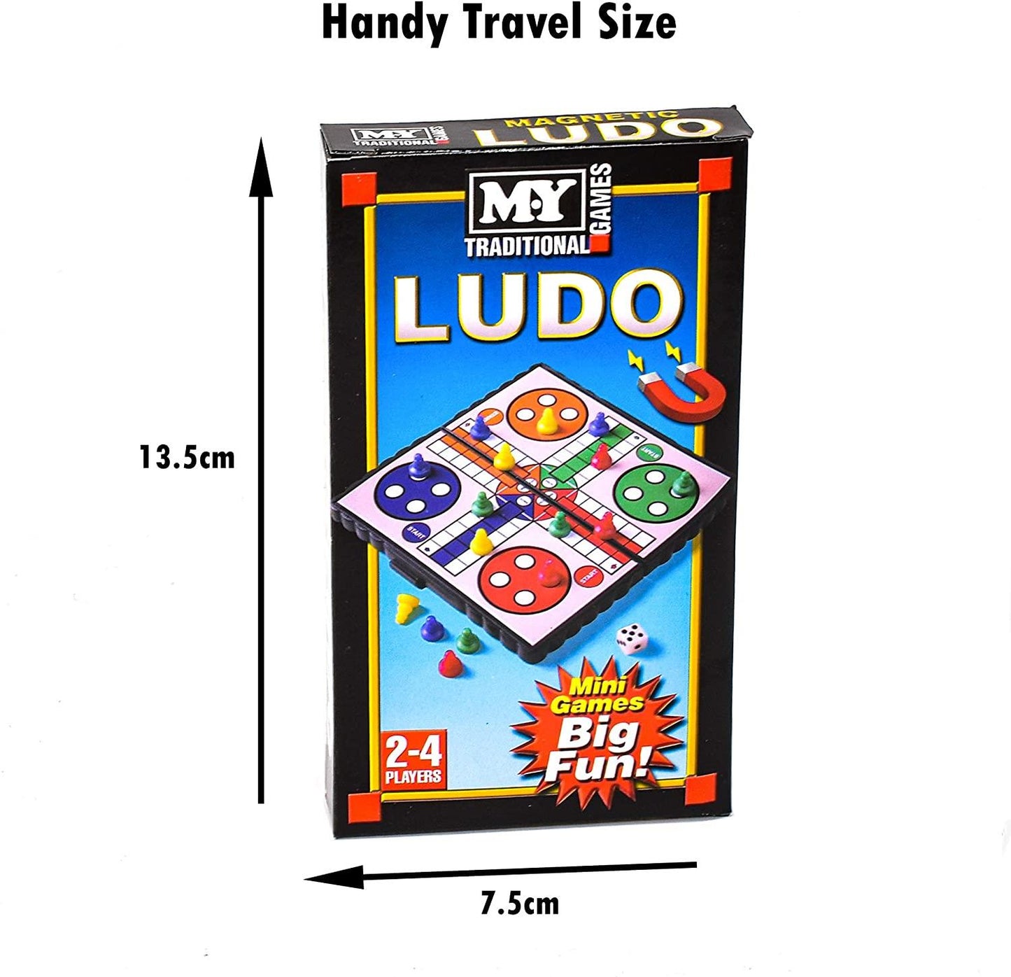 Magnetic Travel Games: Ludo, Chess, Draughts or Snakes & Ladders (Box 24 Pieces)