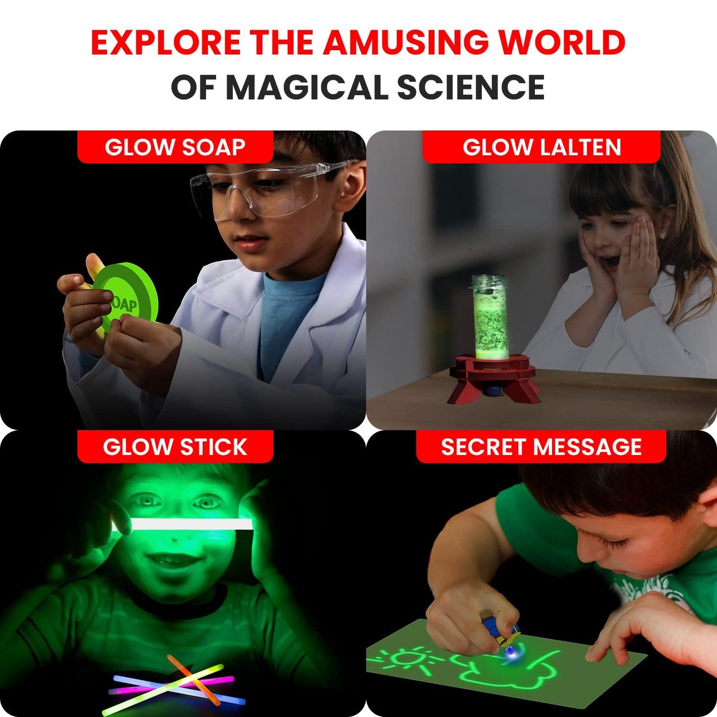 Smartivity Glow In The Dark Chemistry STEM Kit, 20 Glowsome Experiments (Pack of 1)