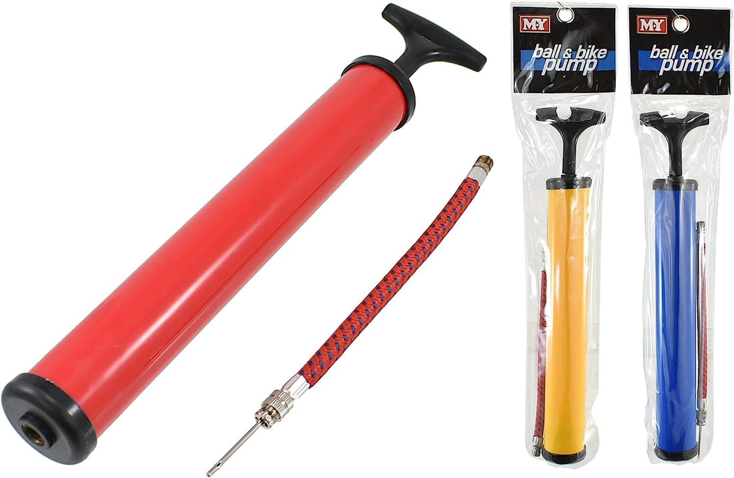 12" Ball & Bike Pump - 3 Assorted Colours (Pack of 12)