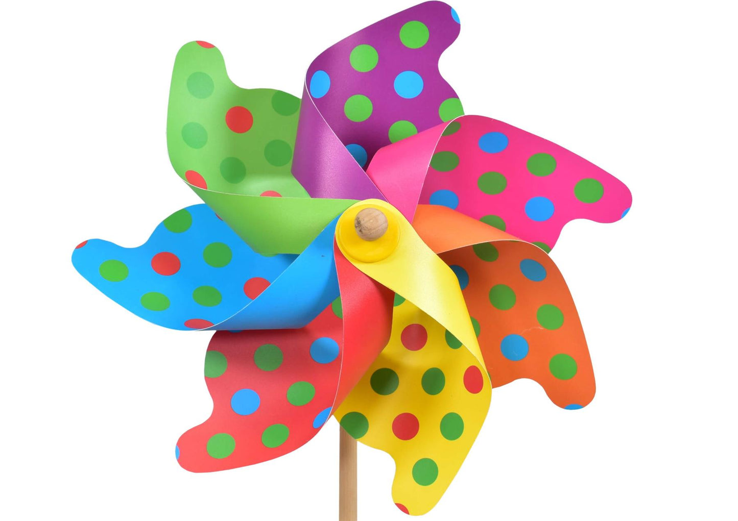 31cm Hot Colour Spotted Windmills - Assembled (Pack of 24)