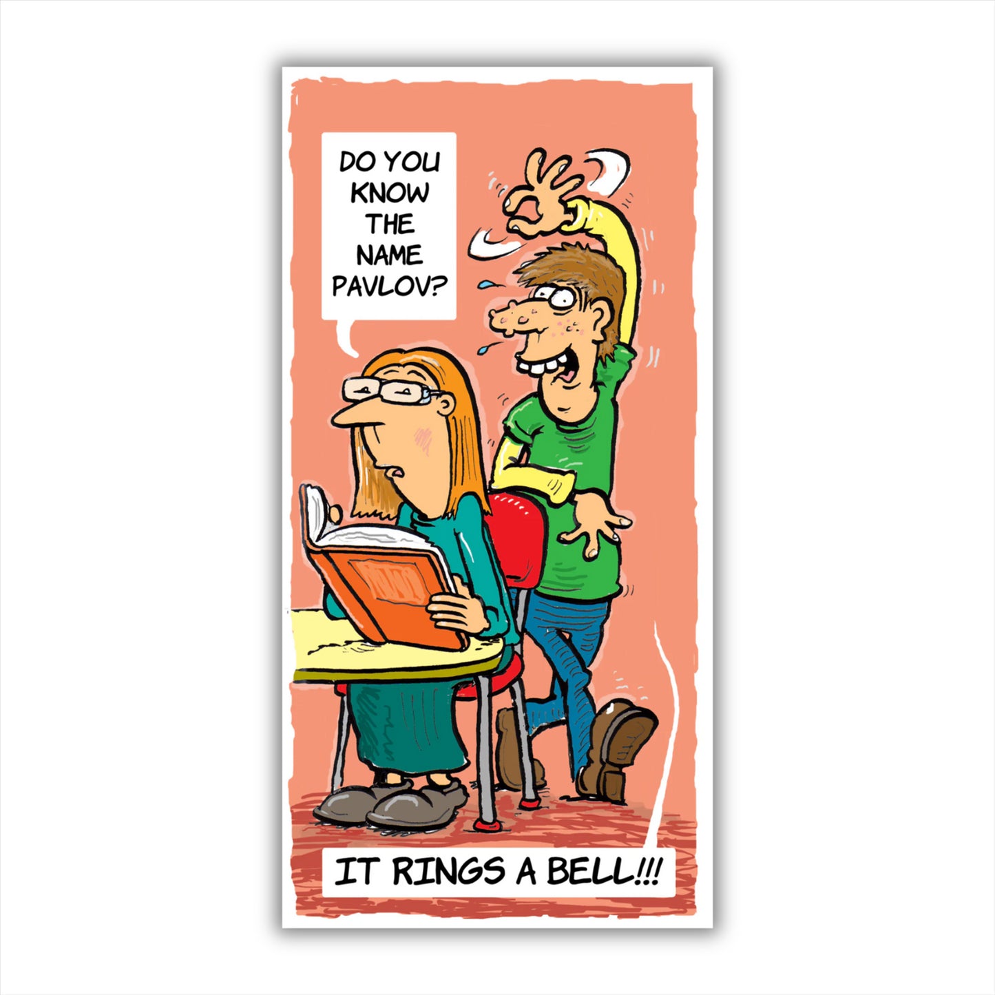 Hilarious Science Pavlov Response Joke Birthday Card & Envelope (105mm x 210mm, 300gsm) (Pack of 6)