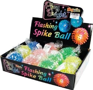 Coloured See Through Sensory Flashing Spikey Ball (Box of 12)