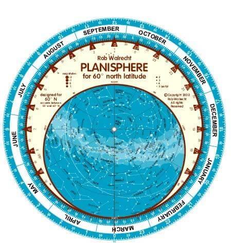 English Planisphere for 60° North Latitude (Pack of 1)
