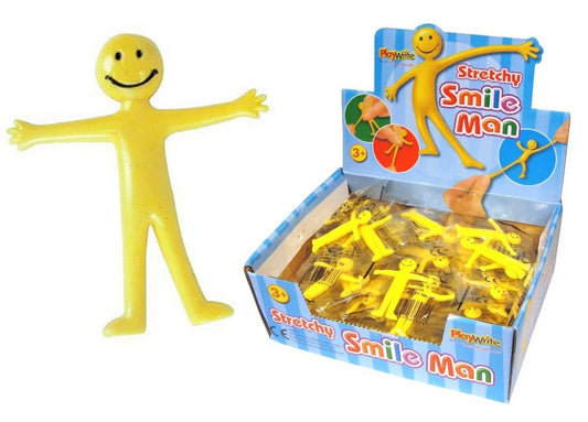 Children's Small Yellow Happy Smiley Man Stretchy Toy (Box of 72)