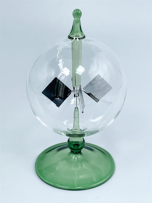 Crooke's Solar Radiometer with Short Green Stem and Clear Globe