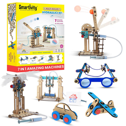 Smartivity Build Your Own Hydraulics Kit 7-In-1 Construction STEM Toy (Pack of 1)