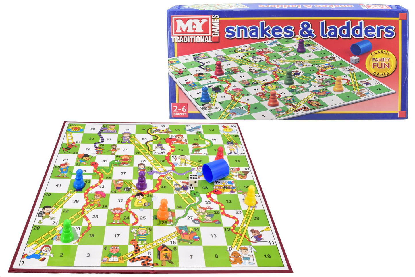 Snakes & Ladders Game (Pack of 6)