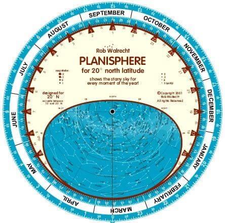 English Planisphere for 20° North Latitude (Pack of 1)