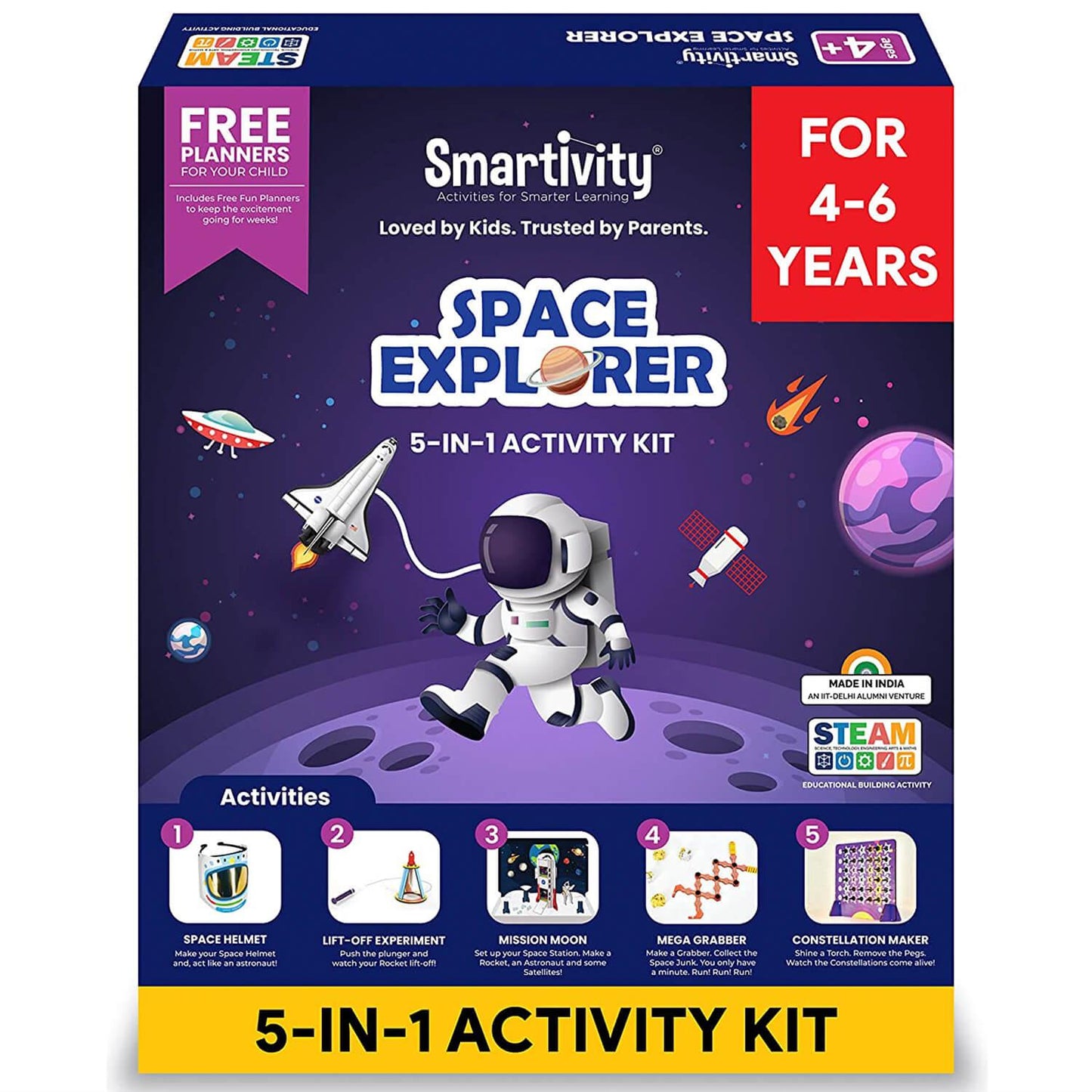 Smartivity Space Explorer DO-IT-YOURSELF, 5-IN-1 STEAM ACTIVITY KIT (Pack of 3)