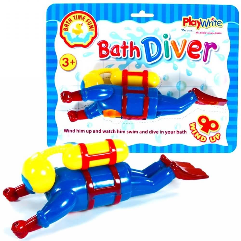 Children's Bathtime Clockwork Diver Wind Up Toy (Pack of 6)