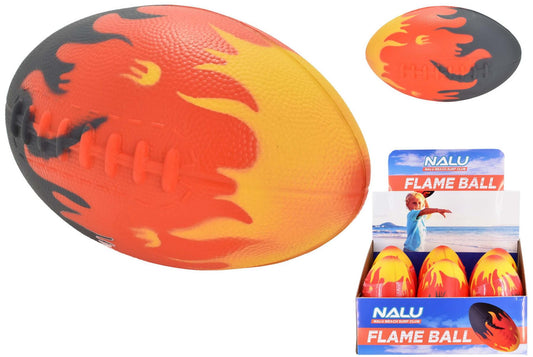 Children's Flame Design 8" Soft Rugby Ball Sports Toy (Box of 6)