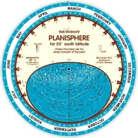 English Planisphere for 20° South Latitude (Pack of 1)
