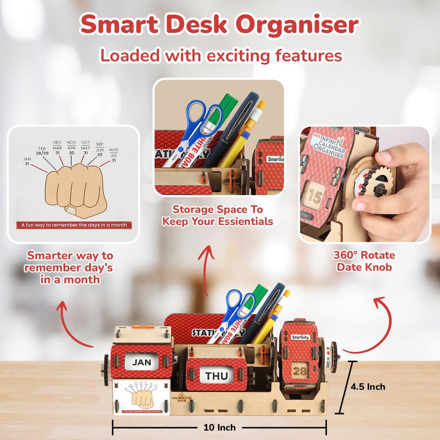 Smartivity Infinity Calendar Organiser Build-It-Yourself DIY STEAM Toy (Pack of 3)