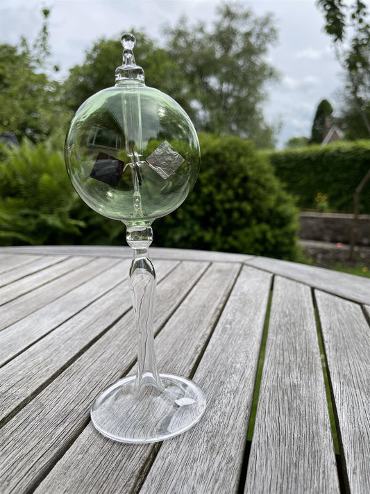 Crooke's Solar Radiometer with Tall Clear Stem and Green Globe