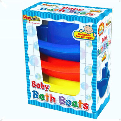 Set of Three Colourful Floating Bath Time Boats for Babies (12 Packs of 3)