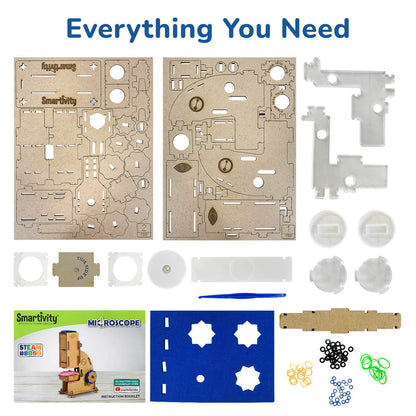 Smartivity Build Your Own Microscope STEM Science Construction Kit, 100x Magnification (Pack of 1)