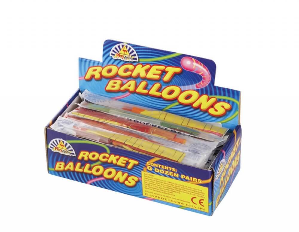 Children's Set of 2 Rocket Balloons/Tiger Tails with Inflating Tube (Box of 72)