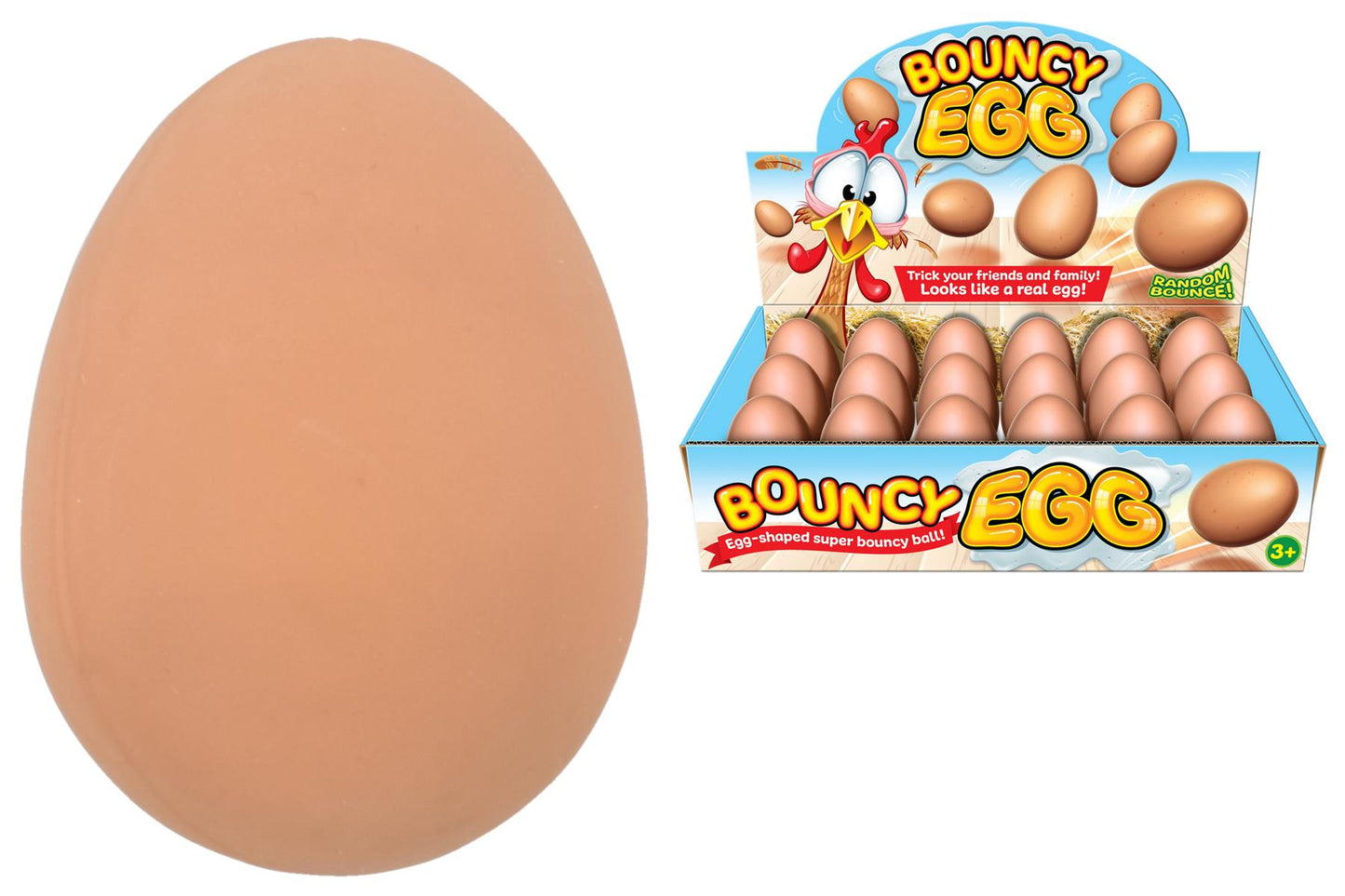 Children's Super Fun Egg-Shaped Bouncy Ball (Box of 24)