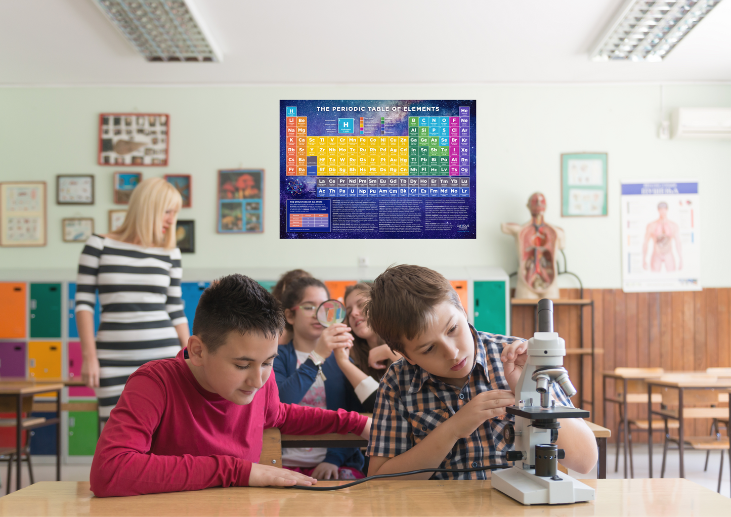 Periodic Table Poster of Chemical Elements, Scientific Posters for Kids Ages 7, 8, 9, 10+, Wall Chart A2 Size (42 x 59.4 cm), 250gsm Sturdy Card