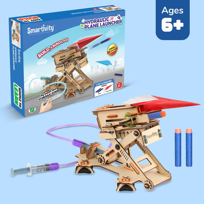 Smartivity Hydraulic Plane Launcher | Build-It-Yourself STEAM Toy (Pack of 3)