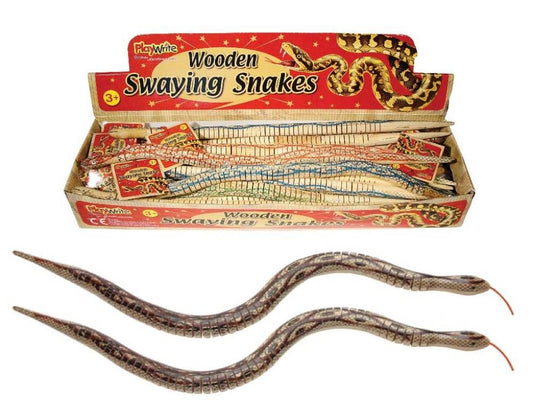 Traditional Wooden Swaying Jointed Snakes (Box 12 Pieces)