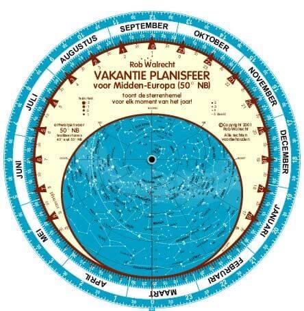 Dutch Holiday Planisphere for 50° North/Central Europe (Pack of 1)