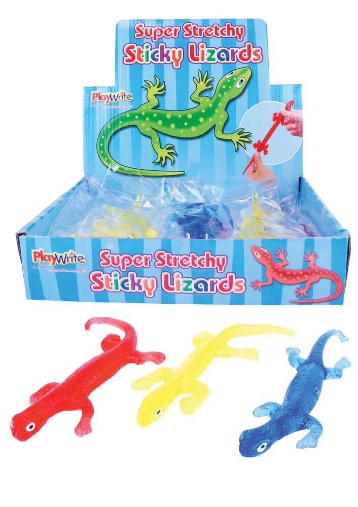 Children's 19cm Super Stretchy Sticky Lizard Toy (Box of 24)