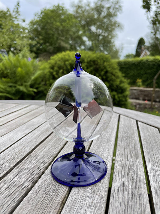 Crooke's Solar Radiometer with Short Blue Stem & Clear Globe