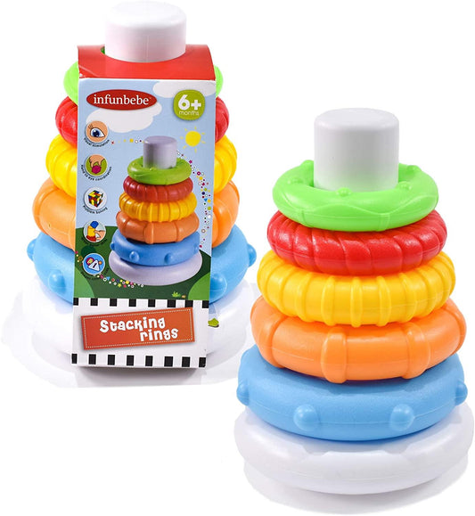 Baby's Colourful Stacking Rings Early Development Sensory Toy (Pack of 8)