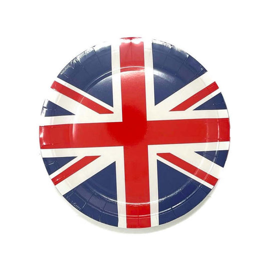 Pack of 8 Union Jack 9" Recyclable Paper Plates for Parties (3 packs)