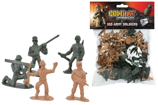 Children's Classic Toy Army Soldier 100 Piece Set (Pack of 12)