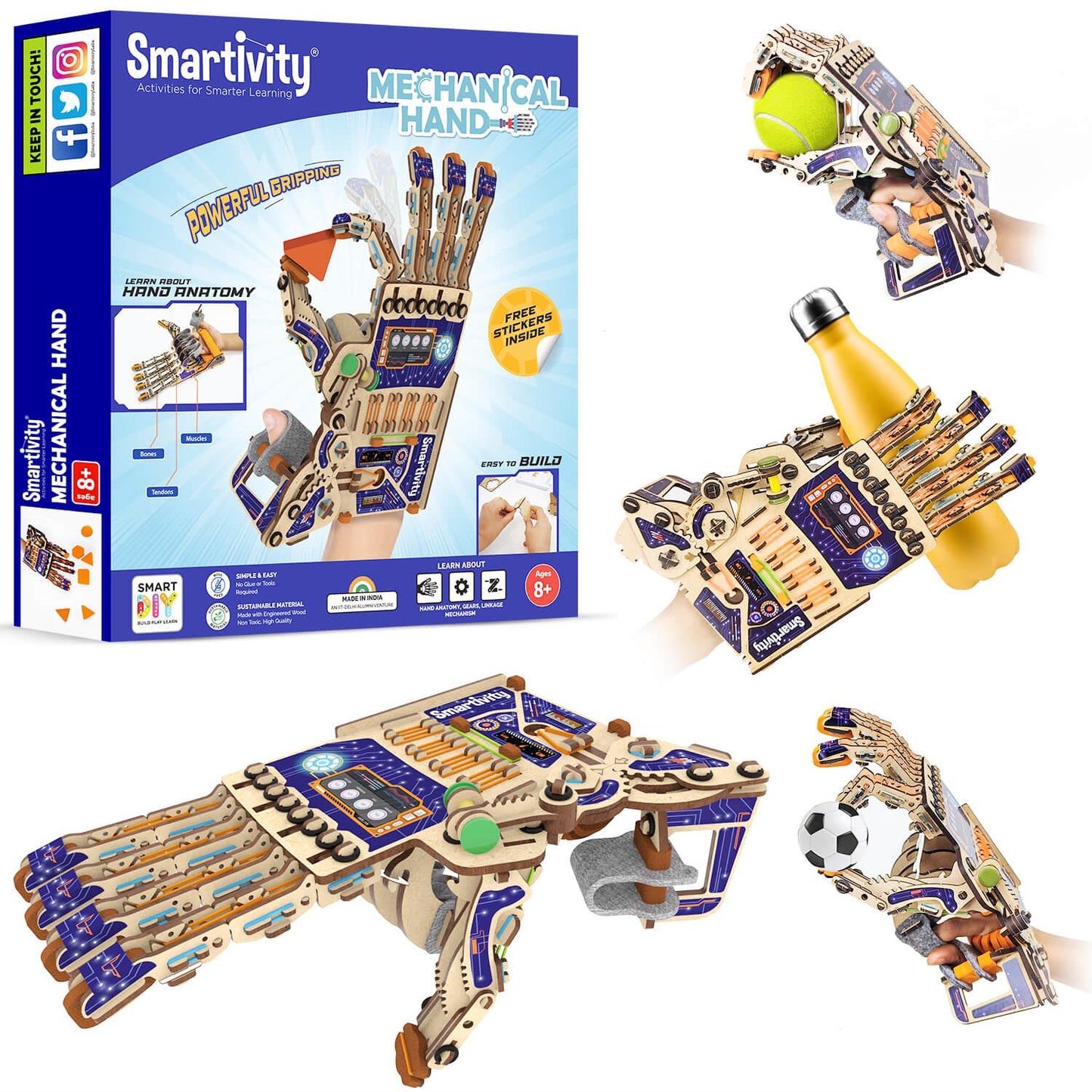 Smartivity Build Your Own Robotic Mechanical Hand STEM Construction Toy (Pack of 1)