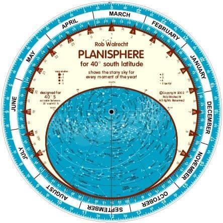 English Planisphere for 40° South Latitude (Pack of 1)
