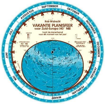 Dutch Holiday Planisphere for 40° North/South Europe (Pack of 1)