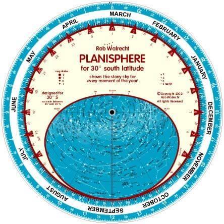 English Planisphere for 30° South Latitude (Pack of 1)