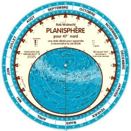 French Planisphere for 47° North/Nord (Pack of 1)